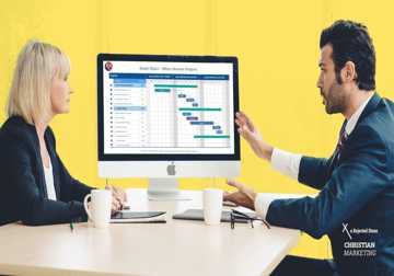 Digital Market project manager in meeting with stakeholder